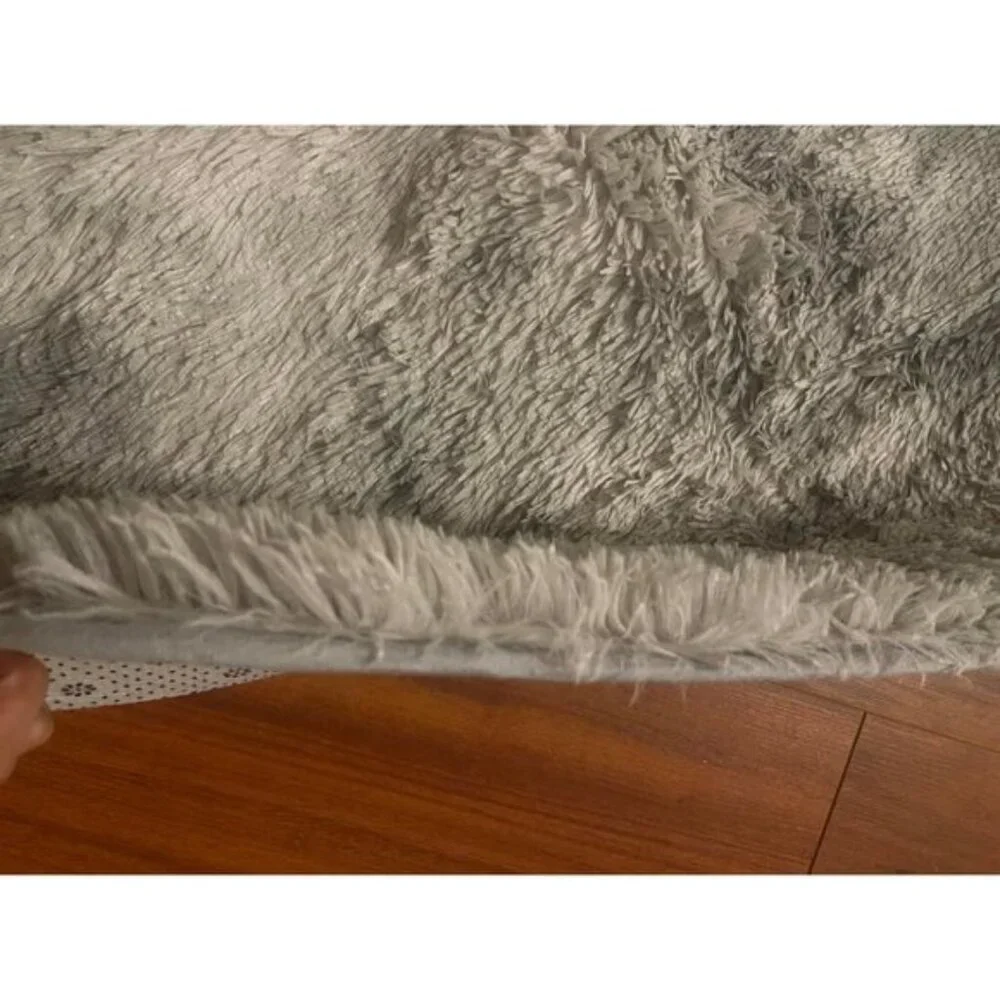 New 5x7 Ultra Soft Fluffy Rug, Tie-Dyed Grey Non-Slip Carpet for Home & Room